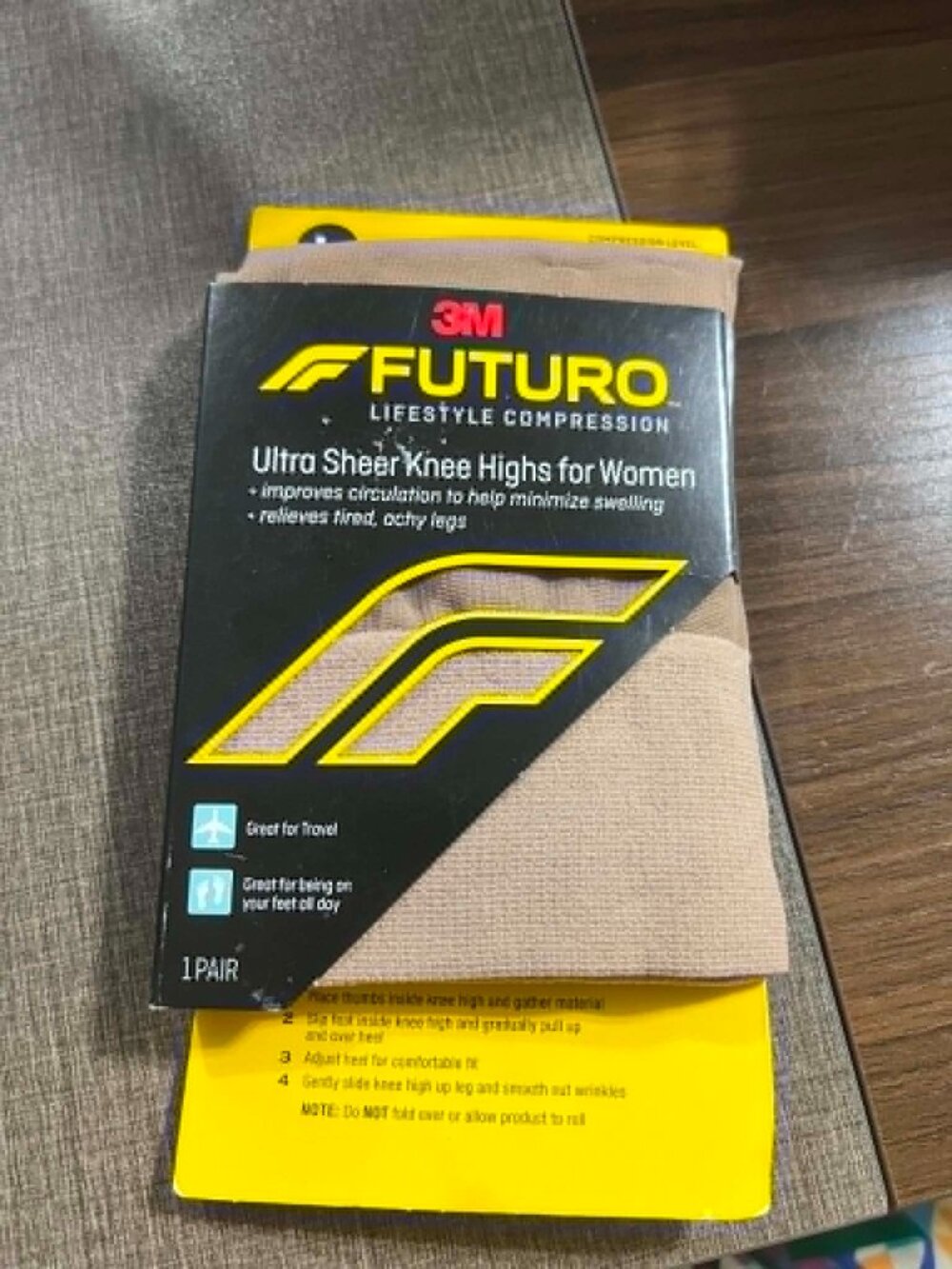 FUTURO Women's Compression Knee Highs, Large, Moderate Compression, Large.
